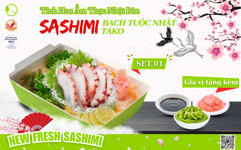 Set sashimi bạch tuộc Tako 01 Set sashimi bạch tuộc Tako 01