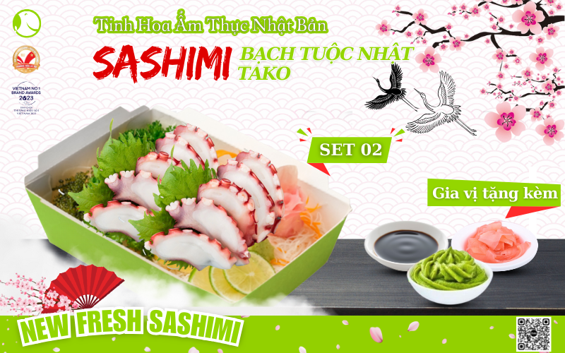 Set sashimi bạch tuộc Tako 02 Set sashimi bạch tuộc Tako 02