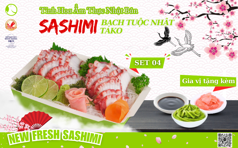 Set sashimi bạch tuộc Tako 04 Set sashimi bạch tuộc Tako 04
