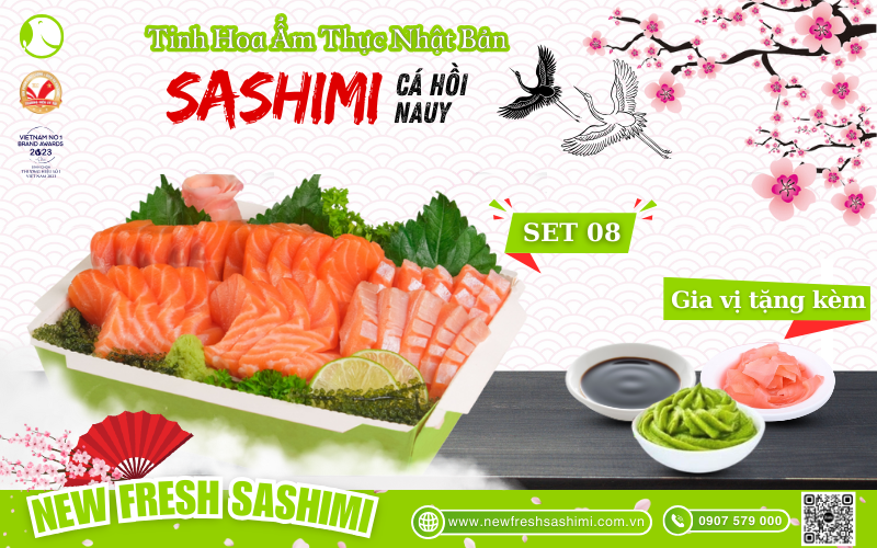 Set sashimi cá hồi Nauy 08 Set sashimi cá hồi Nauy 08