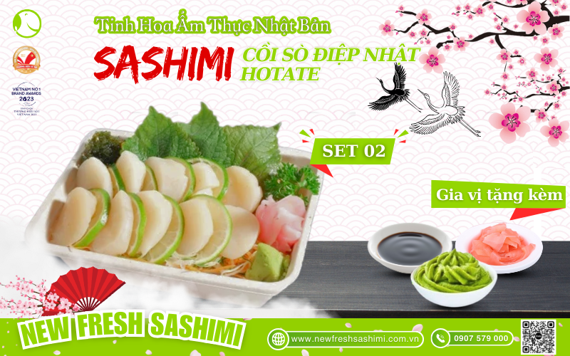 Set sashimi cồi sò điệp nhật 02 Set sashimi cồi sò điệp nhật 02