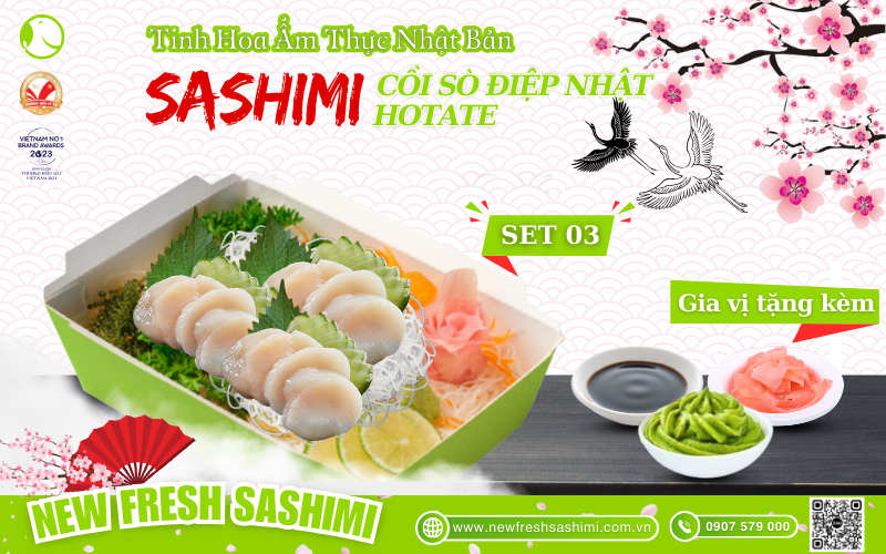 Set sashimi cồi sò điệp nhật 03 Set sashimi cồi sò điệp nhật 03