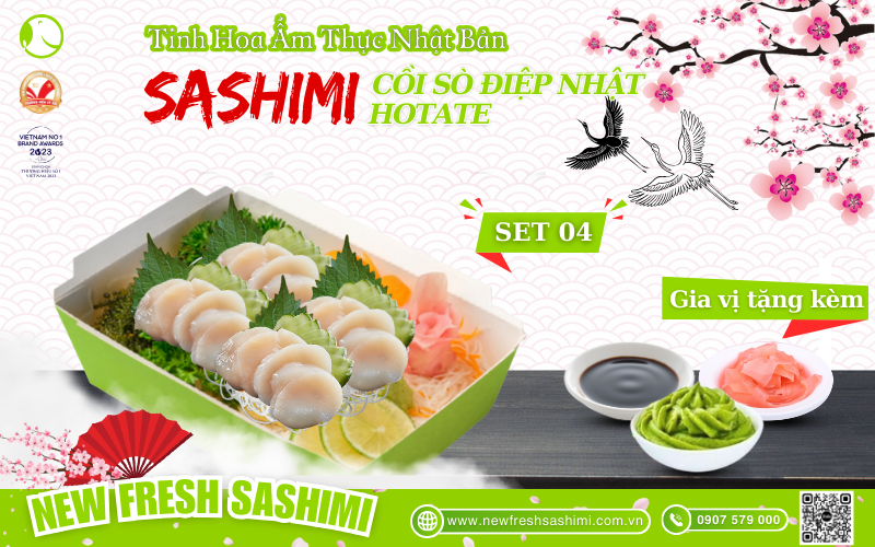 Set sashimi cồi sò điệp nhật 04 Set sashimi cồi sò điệp nhật 04