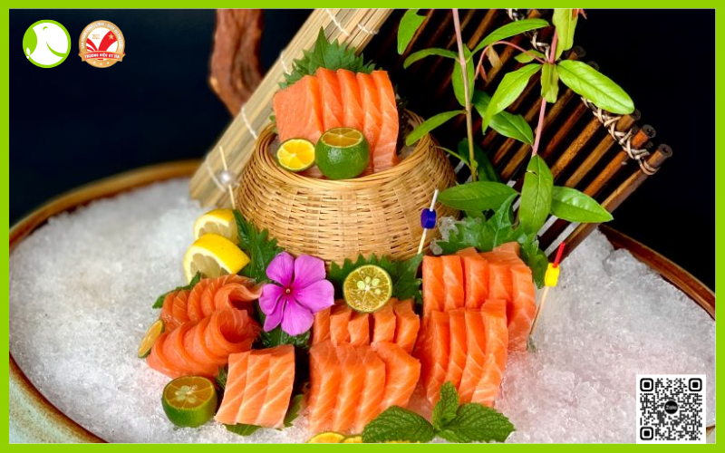 trang trí sashimi cá Hồi trang trí sashimi cá Hồi